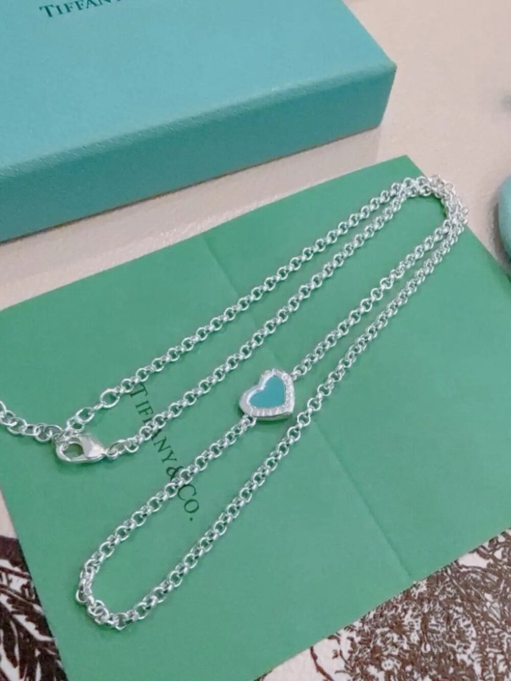 Tiffany & Co. Blue Heart Necklace